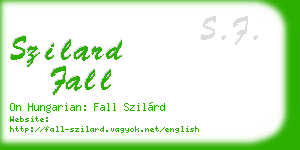 szilard fall business card