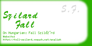 szilard fall business card